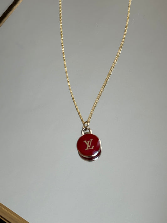 Repurposed Louis Vuitton Necklace (Red)