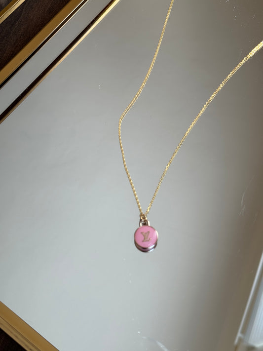 Repurposed Louis Vuitton Necklace (Light Pink)