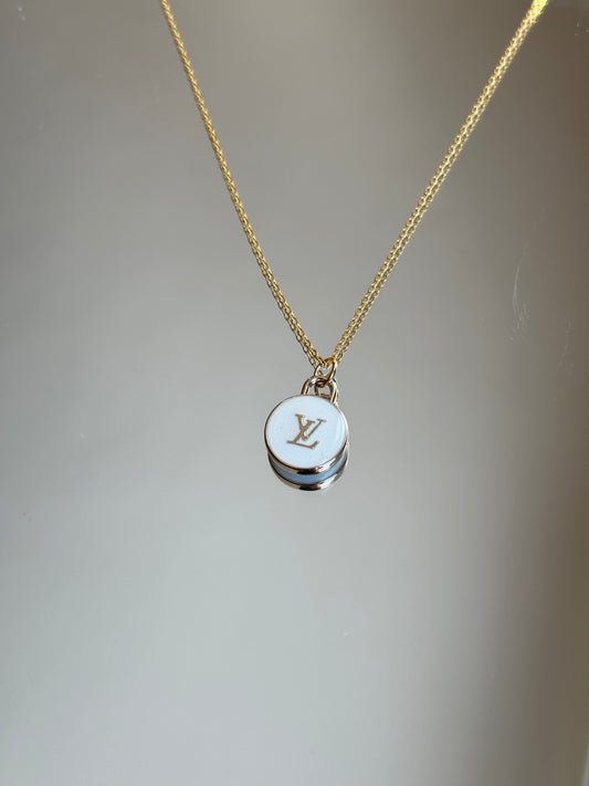 Repurposed Louis Vuitton Necklace (White)