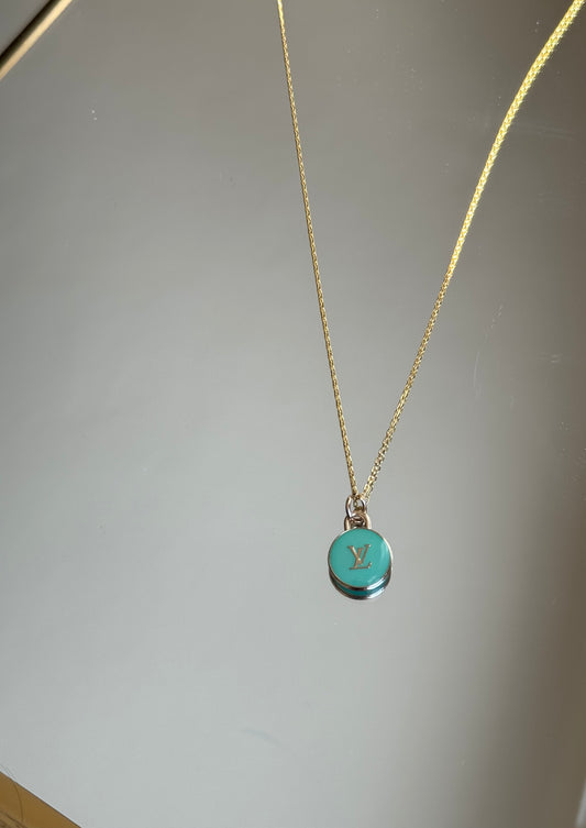 Repurposed Louis Vuitton Necklace (Turquoise)