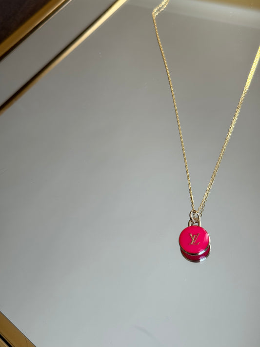 Repurposed Louis Vuitton Necklace (Fuchsia)