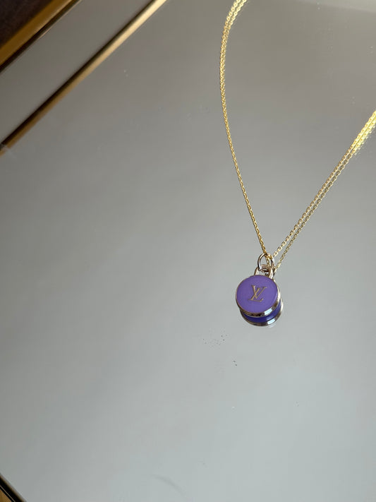 Repurposed Louis Vuitton Necklace (Purple)