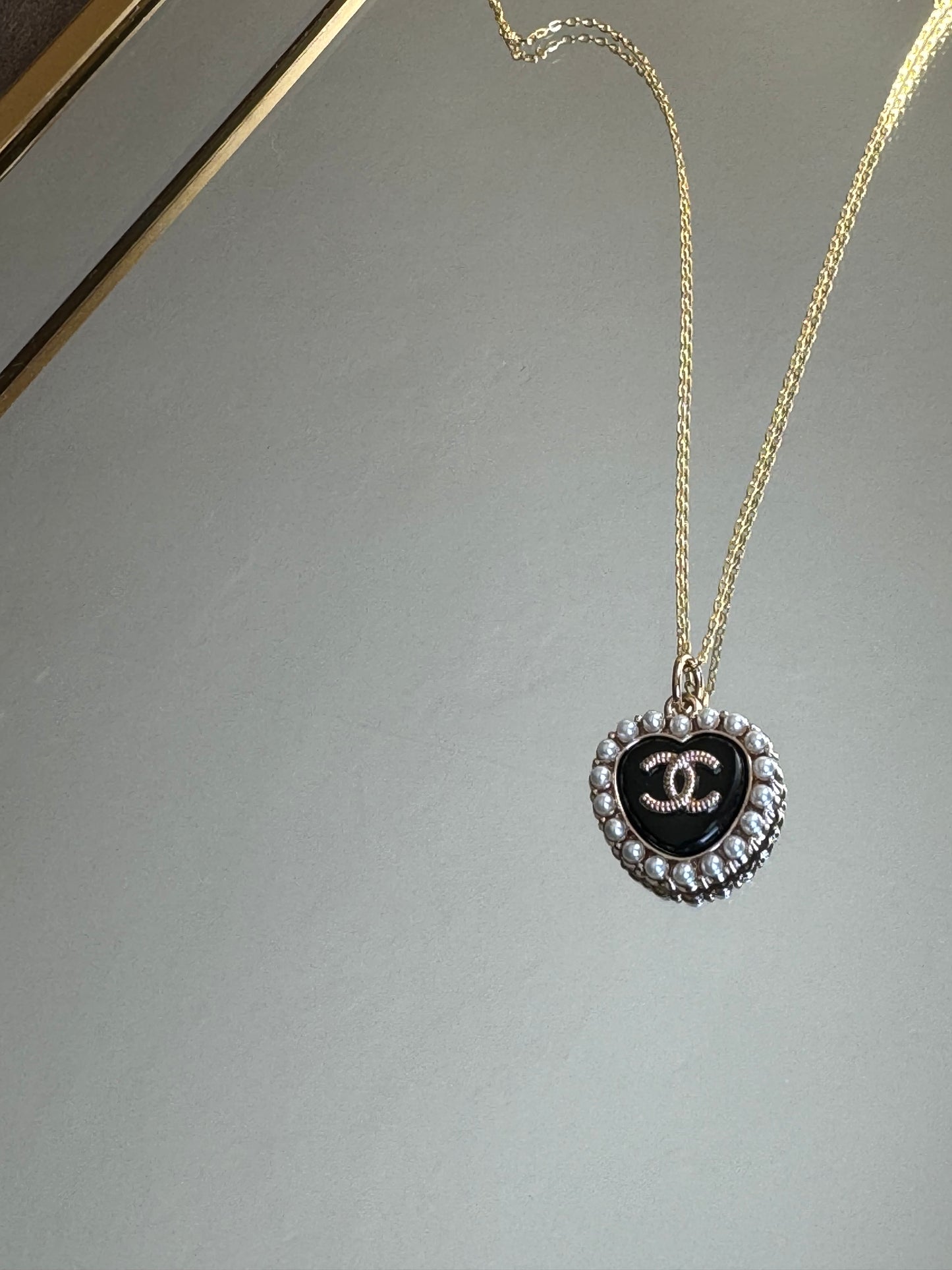 Repurposed Black & Faux Pearl Chanel Necklace