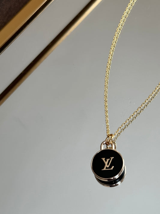 Repurposed Louis Vuitton Necklace (Black)